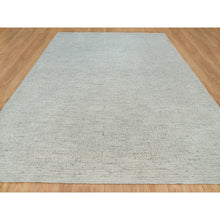 Load image into Gallery viewer, 12&#39;x14&#39;10&quot; Platinum Gray, Plain and Simple 100% Wool Hand Woven, Cord Collection, Flat Weave with High and Low Pile, Oversized Oriental Rug FWR540720