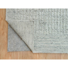 Load image into Gallery viewer, 12&#39;x14&#39;10&quot; Platinum Gray, Plain And Simple 100% Wool Hand Woven, Cord Collection, Flat Weave With High And Low Pile, Oversized Oriental Rug FWR540720