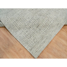 Load image into Gallery viewer, 12&#39;x14&#39;10&quot; Platinum Gray, Plain and Simple 100% Wool Hand Woven, Cord Collection, Flat Weave with High and Low Pile, Oversized Oriental Rug FWR540720