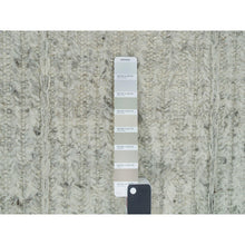 Load image into Gallery viewer, 12&#39;x14&#39;10&quot; Platinum Gray, Plain and Simple 100% Wool Hand Woven, Cord Collection, Flat Weave with High and Low Pile, Oversized Oriental Rug FWR540720