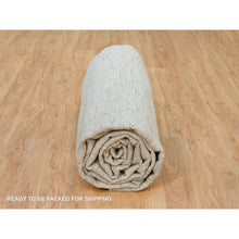 Load image into Gallery viewer, 12&#39;x14&#39;10&quot; Platinum Gray, Plain and Simple 100% Wool Hand Woven, Cord Collection, Flat Weave with High and Low Pile, Oversized Oriental Rug FWR540720