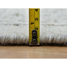 Load image into Gallery viewer, 12&#39;x14&#39;10&quot; Platinum Gray, Plain And Simple 100% Wool Hand Woven, Cord Collection, Flat Weave With High And Low Pile, Oversized Oriental Rug FWR540720