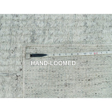 Load image into Gallery viewer, 12&#39;x14&#39;10&quot; Platinum Gray, Plain and Simple 100% Wool Hand Woven, Cord Collection, Flat Weave with High and Low Pile, Oversized Oriental Rug FWR540720