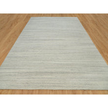 Load image into Gallery viewer, 10&#39;1&quot;x14&#39; Old Wood White, Hand Loomed, Plain Modern Design, Undyed Pure Wool, Thick and Plush, Oriental Rug FWR540750