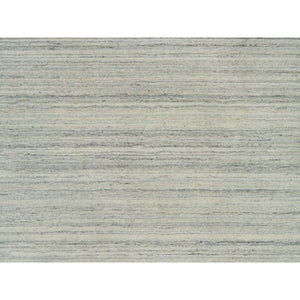 10'1"x14' Old Wood White, Hand Loomed, Plain Modern Design, Undyed Pure Wool, Thick and Plush, Oriental Rug FWR540750