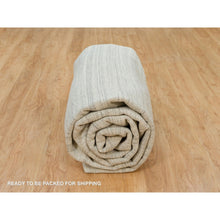 Load image into Gallery viewer, 10&#39;1&quot;x14&#39; Old Wood White, Hand Loomed, Plain Modern Design, Undyed Pure Wool, Thick and Plush, Oriental Rug FWR540750