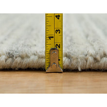 Load image into Gallery viewer, 10&#39;1&quot;x14&#39; Old Wood White, Hand Loomed, Plain Modern Design, Undyed Pure Wool, Thick and Plush, Oriental Rug FWR540750