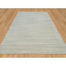 Load image into Gallery viewer, 9&#39;1&quot;x12&#39; Alabaster White, Plain, Hand Loomed, Undyed 100% Wool, Modern Design, Thick and Plush Oriental Rug FWR540756