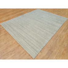 Load image into Gallery viewer, 9&#39;1&quot;x12&#39; Alabaster White, Plain, Hand Loomed, Undyed 100% Wool, Modern Design, Thick and Plush Oriental Rug FWR540756