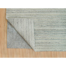 Load image into Gallery viewer, 9&#39;1&quot;x12&#39; Alabaster White, Plain, Hand Loomed, Undyed 100% Wool, Modern Design, Thick and Plush Oriental Rug FWR540756