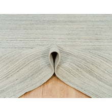 Load image into Gallery viewer, 9&#39;1&quot;x12&#39; Alabaster White, Plain, Hand Loomed, Undyed 100% Wool, Modern Design, Thick and Plush Oriental Rug FWR540756