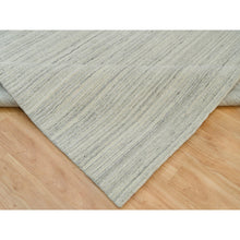 Load image into Gallery viewer, 9&#39;1&quot;x12&#39; Alabaster White, Plain, Hand Loomed, Undyed 100% Wool, Modern Design, Thick and Plush Oriental Rug FWR540756