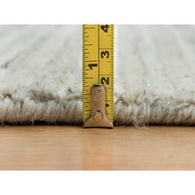 Load image into Gallery viewer, 9&#39;1&quot;x12&#39; Alabaster White, Plain, Hand Loomed, Undyed 100% Wool, Modern Design, Thick and Plush Oriental Rug FWR540756