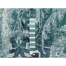 Load image into Gallery viewer, 6&#39;x6&#39; Sapphire Blue, Broken Persian Tabriz Erased Design, Round Hand Knotted Wool And Silk, Oriental Rug FWR540792