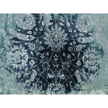 Load image into Gallery viewer, 6&#39;x6&#39; Sapphire Blue, Broken Persian Tabriz Erased Design, Round Hand Knotted Wool And Silk, Oriental Rug FWR540792