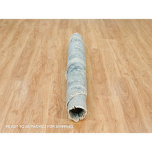 Load image into Gallery viewer, 6&#39;x6&#39; Sapphire Blue, Broken Persian Tabriz Erased Design, Round Hand Knotted Wool And Silk, Oriental Rug FWR540792