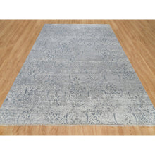 Load image into Gallery viewer, 8&#39;9&quot;x11&#39;10&quot; Porcelain White, Tone On Tone, Damask Design, Hand Knotted Wool And Plant Based Silk, Oriental Rug FWR540798
