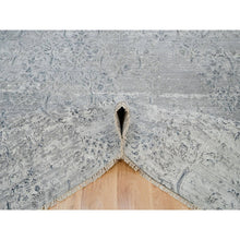 Load image into Gallery viewer, 8&#39;9&quot;x11&#39;10&quot; Porcelain White, Tone On Tone, Damask Design, Hand Knotted Wool And Plant Based Silk, Oriental Rug FWR540798