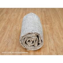 Load image into Gallery viewer, 8&#39;9&quot;x11&#39;10&quot; Porcelain White, Tone On Tone, Damask Design, Hand Knotted Wool And Plant Based Silk, Oriental Rug FWR540798
