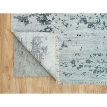 Load image into Gallery viewer, 10&#39;x10&#39; Misty And Nevada Gray, Square Wool And Silk, Broken Persian Design, Hand Knotted Oriental Rug FWR540804