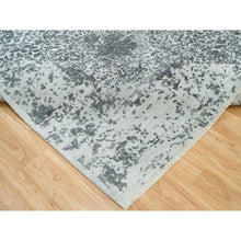 Load image into Gallery viewer, 10&#39;x10&#39; Misty And Nevada Gray, Square Wool And Silk, Broken Persian Design, Hand Knotted Oriental Rug FWR540804