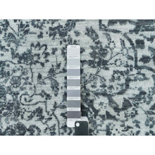 Load image into Gallery viewer, 10&#39;x10&#39; Misty And Nevada Gray, Square Wool And Silk, Broken Persian Design, Hand Knotted Oriental Rug FWR540804