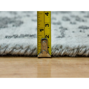 10'x10' Misty And Nevada Gray, Square Wool And Silk, Broken Persian Design, Hand Knotted Oriental Rug FWR540804