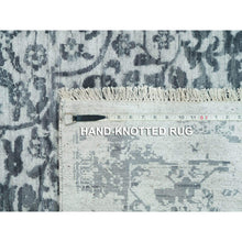 Load image into Gallery viewer, 10&#39;x10&#39; Misty And Nevada Gray, Square Wool And Silk, Broken Persian Design, Hand Knotted Oriental Rug FWR540804