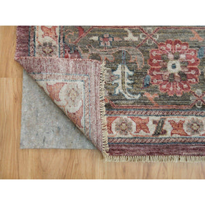 14'x14' Mahogany Red, Vegetable Dyes, Natural Wool, Heriz Revival, Thick and Plush Soft Pile, Hand Knotted,Square Oriental Rug FWR540816