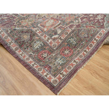 Load image into Gallery viewer, 14&#39;x14&#39; Mahogany Red, Vegetable Dyes, Natural Wool, Heriz Revival, Thick and Plush Soft Pile, Hand Knotted,Square Oriental Rug FWR540816