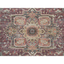 Load image into Gallery viewer, 14&#39;x14&#39; Mahogany Red, Vegetable Dyes, Natural Wool, Heriz Revival, Thick and Plush Soft Pile, Hand Knotted,Square Oriental Rug FWR540816