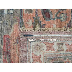 14'x14' Mahogany Red, Vegetable Dyes, Natural Wool, Heriz Revival, Thick And Plush Soft Pile, Hand Knotted,square Oriental Rug FWR540816