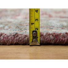 Load image into Gallery viewer, 2&#39;7&quot;x14&#39; Cordovan Red And Cloud Gray, Natural Dyes, Organic Wool, Soft And Vibrant Pile, Heriz Revival, Hand Knotted Runner Oriental Rug FWR540828