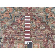 Load image into Gallery viewer, 2&#39;6&quot;x19&#39;8&quot; Prune Red, Push And Lush, Heriz Revival Hand Knotted, All Wool, Natural Dyes, Soft Pile Oriental Xl Runner Rug FWR540858