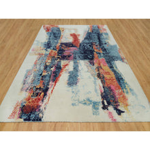Load image into Gallery viewer, 9'x12' Colorful, Painter's Palette Abstract Motif Wool And Silk Modern Hand Knotted, Oriental Rug FWR540882