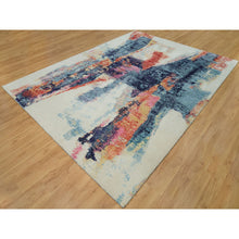 Load image into Gallery viewer, 9'x12' Colorful, Painter's Palette Abstract Motif Wool And Silk Modern Hand Knotted, Oriental Rug FWR540882