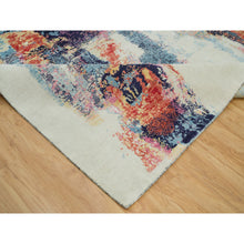 Load image into Gallery viewer, 9'x12' Colorful, Painter's Palette Abstract Motif Wool And Silk Modern Hand Knotted, Oriental Rug FWR540882