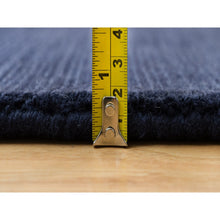 Load image into Gallery viewer, 9&#39;1&quot;x12&#39; Oxford Blue, Plain, Wool and Plant Based Silk, Thick and Plush, Loom Knotted, Oriental Rug FWR540912
