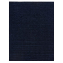 Load image into Gallery viewer, 9&#39;x12&#39; Yankees Blue, Thick and Plush Plain Loom Knotted, Wool and Plant Based Silk, Soft Pile Oriental Rug FWR540918