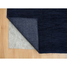 Load image into Gallery viewer, 9&#39;x12&#39; Yankees Blue, Thick and Plush Plain Loom Knotted, Wool and Plant Based Silk, Soft Pile Oriental Rug FWR540918