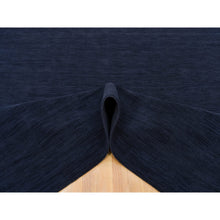 Load image into Gallery viewer, 9&#39;x12&#39; Yankees Blue, Thick and Plush Plain Loom Knotted, Wool and Plant Based Silk, Soft Pile Oriental Rug FWR540918