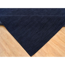Load image into Gallery viewer, 9&#39;x12&#39; Yankees Blue, Thick and Plush Plain Loom Knotted, Wool and Plant Based Silk, Soft Pile Oriental Rug FWR540918