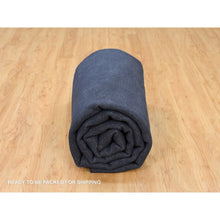 Load image into Gallery viewer, 9&#39;x12&#39; Yankees Blue, Thick and Plush Plain Loom Knotted, Wool and Plant Based Silk, Soft Pile Oriental Rug FWR540918