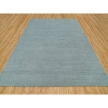 Load image into Gallery viewer, 9&#39;x11&#39;10&quot; Templeton Gray, Loom Knotted Plain Wool and Plant Based Silk, Thick and Plush Soft Pile, Oriental Rug FWR540924