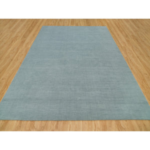 9'x11'10" Templeton Gray, Loom Knotted Plain Wool and Plant Based Silk, Thick and Plush Soft Pile, Oriental Rug FWR540924