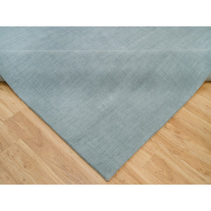 9'x11'10" Templeton Gray, Loom Knotted Plain Wool and Plant Based Silk, Thick and Plush Soft Pile, Oriental Rug FWR540924