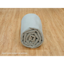 Load image into Gallery viewer, 9&#39;x11&#39;10&quot; Templeton Gray, Loom Knotted Plain Wool and Plant Based Silk, Thick and Plush Soft Pile, Oriental Rug FWR540924