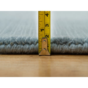9'x11'10" Templeton Gray, Loom Knotted Plain Wool and Plant Based Silk, Thick and Plush Soft Pile, Oriental Rug FWR540924