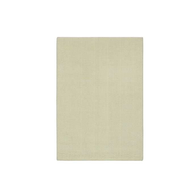 2'x3' Photon White, Thick and Plush, Modern Plain Loom Knotted Wool and Plant Based Silk, Mat Oriental Rug FWR541044