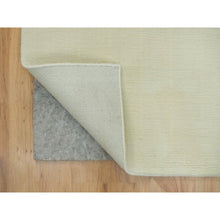 Load image into Gallery viewer, 2&#39;x3&#39; Photon White, Thick and Plush, Modern Plain Loom Knotted Wool and Plant Based Silk, Mat Oriental Rug FWR541044